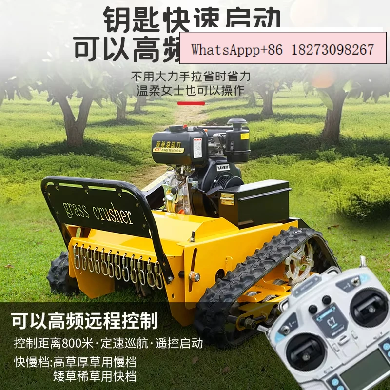 Remote control, track type, small multifunctional, gasoline and weeding machine all terrain