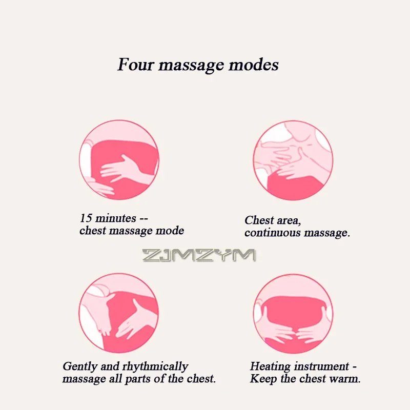 Electric Wings Chest Massager Portable USB Wireless Four Modes Breast Vibrator Massager for Women Girls