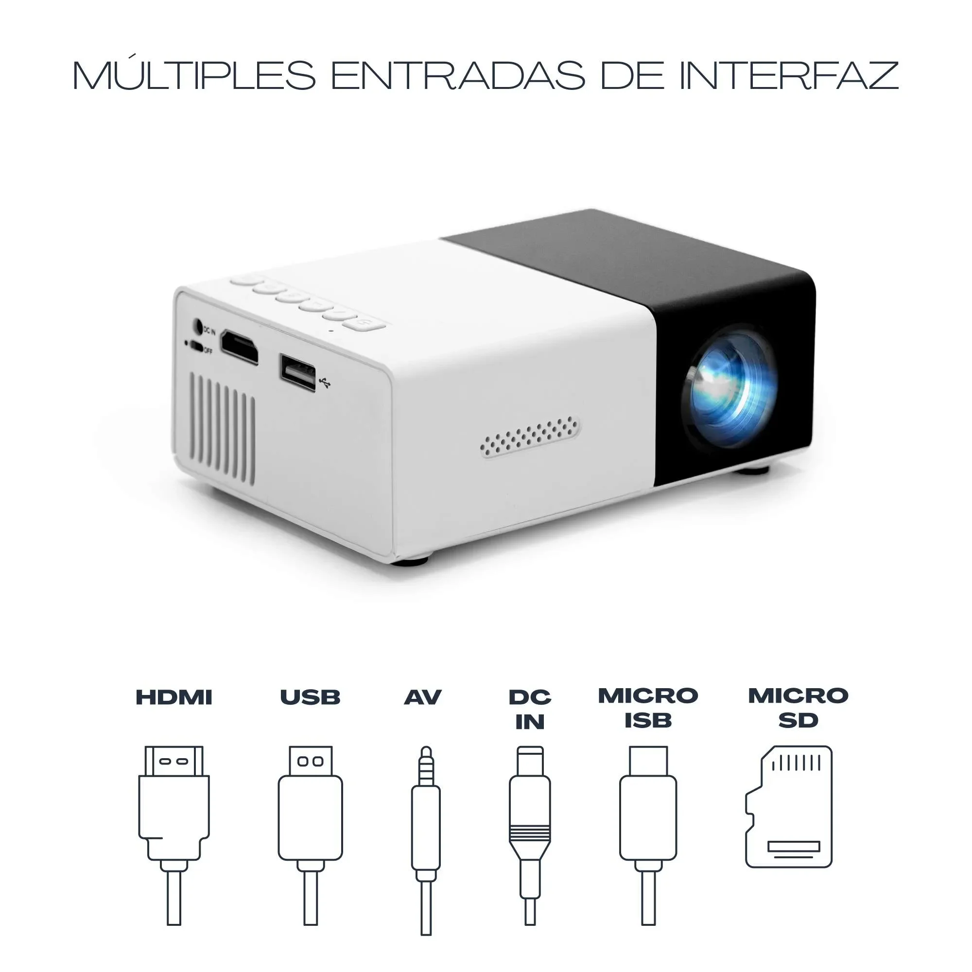 Portable Projector for home-wireless connection mobile phone-USB HDMI-continuous light type lighting