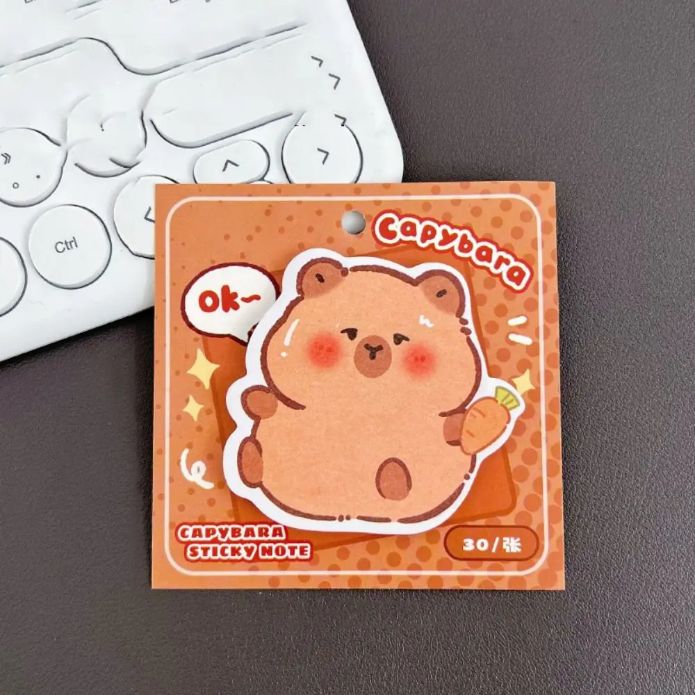 30 Sheets/Pack Mini Ins Capybara Special-shaped Sticky Note Cute Cartoon N Times Posted Sticky Creative Memo Pad Student