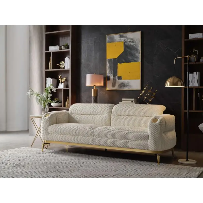 Cream Modern Sofa W… - image