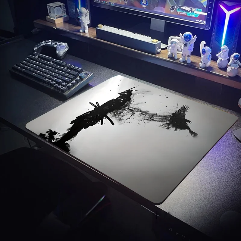 Xxl mouse pad 400x450 Waterproof warrior Gamer Office Computer Aesthetic keyboard Desk Mat Table Gaming for Pc Accessories