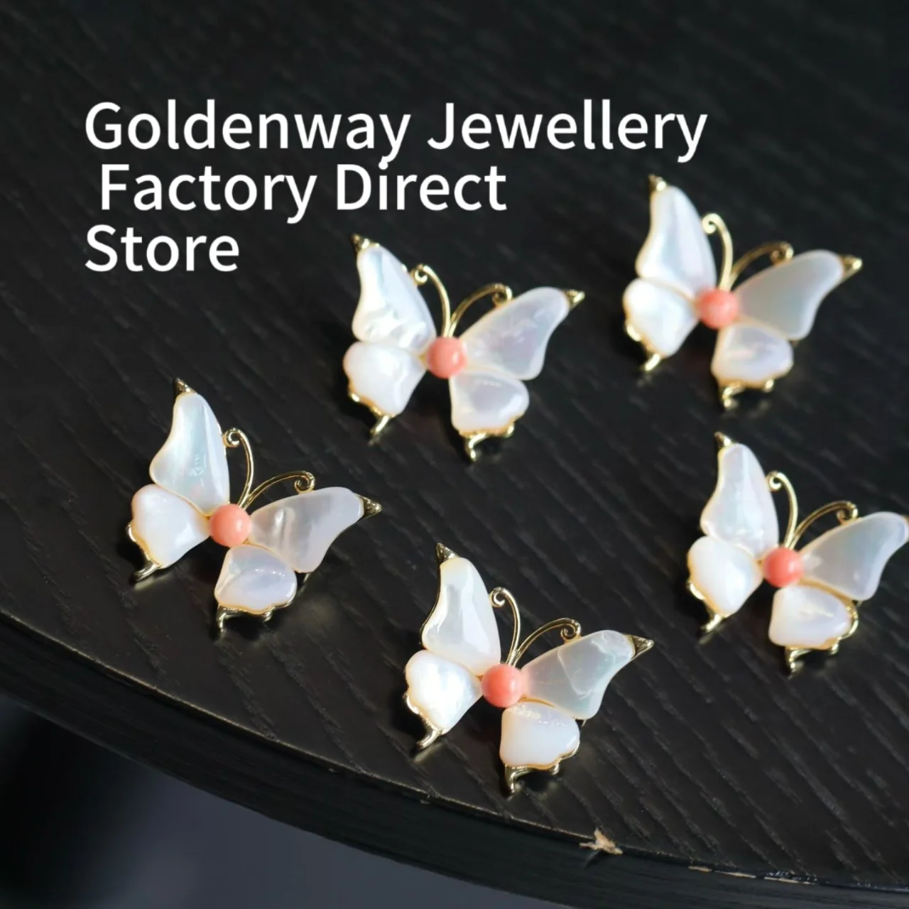 

Certificated Natural Gemstone Brooch Genuine White Shell Real Precious Pink Coral Butterfly Pin For Clother Scraf Fine Accessory