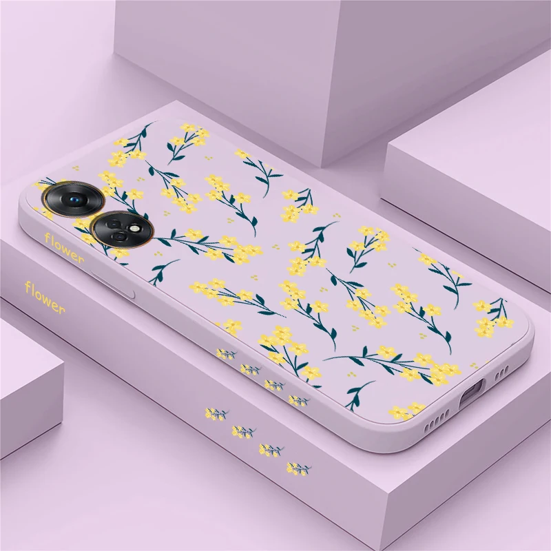 زهرة اللوحة جراب هاتف ل ممن لهم رينو 8T 4G 5G 13 برو 14F 12 F19 برو 5F 6 لايت 7 لينة سيليكون ماتي للصدمات غطاء من البولي يوريثان #1