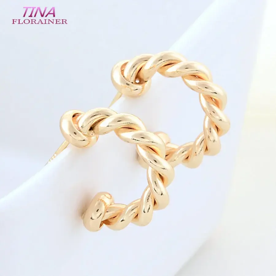 18MM 14K Gold Color Brass C Shaped Stud Earrings Pins Jewelry Making Supplies Findings