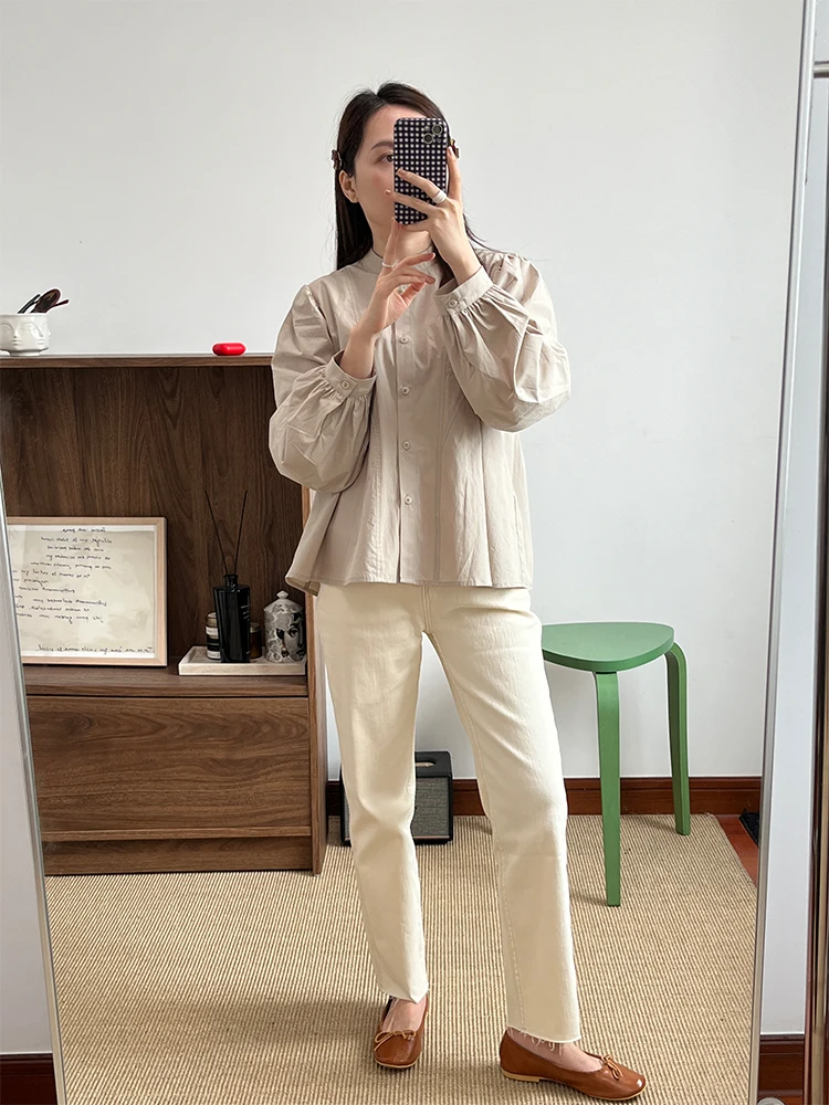 

High Waist Straight Leg Jeans Women's Elastic Slim Fit Nine Point Long Pants Spring Summer Casual Trousers Winifred