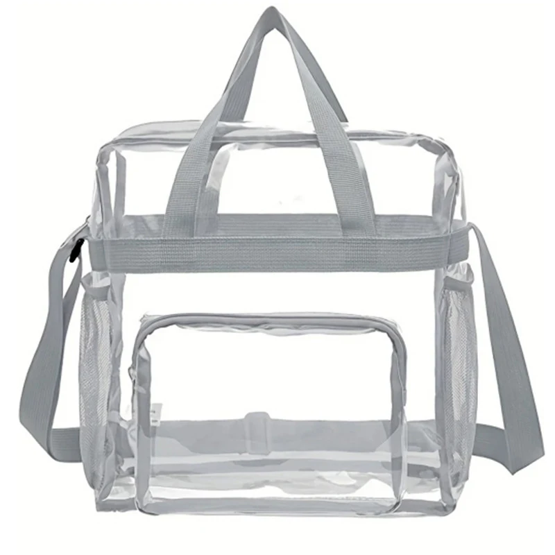 

Large-Capacity PVC Transparent Bag Portable Washing Bag Clear Tote Multi-Pocket Handbag