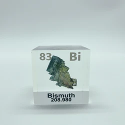 83 Bi  Bismuth Sample 5x5x5cm Cube Acrylic Real Periodic Table With Elements Embedded Science Gifts and Scientist Collections