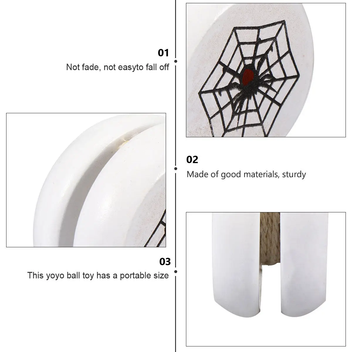 

Набор из 3 деревянных йо-йо-шариков: портативный тренажер для пальцев для детей, красочная развивающая игра для раннего развития ребенка