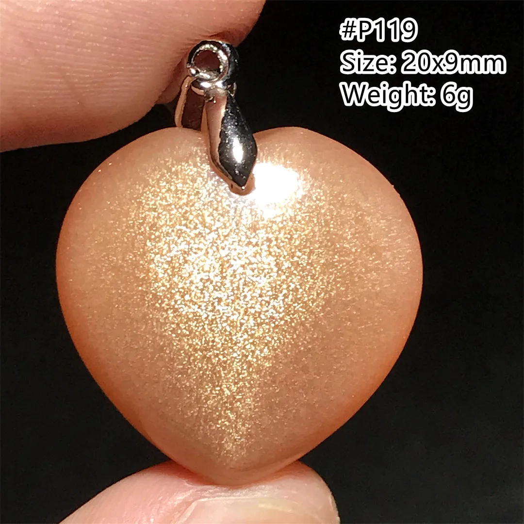 Natural Orange Sunstone Moonstone Pendant Jewelry For Women Lady Men Love Healing Gift Crystal Silver Energy Stone Beads AAAAA