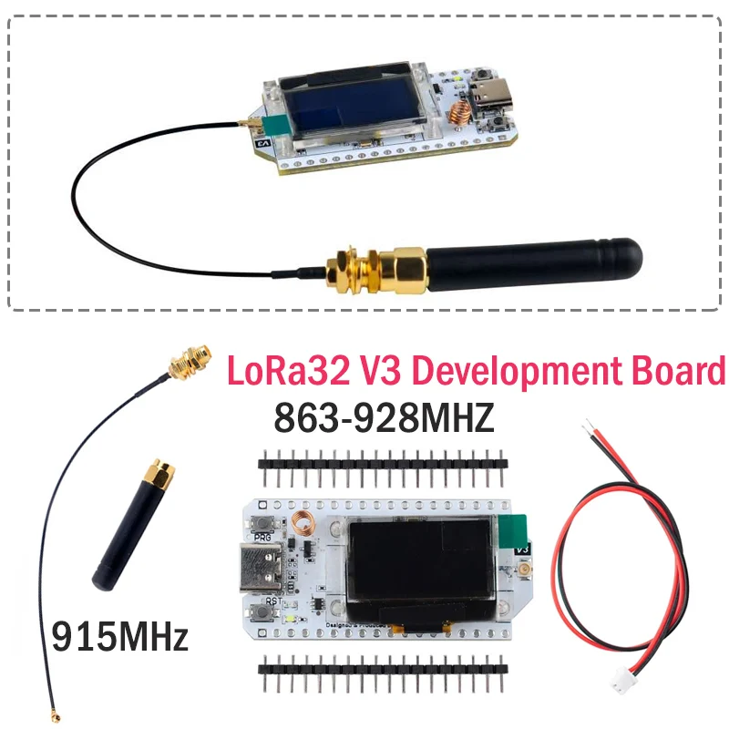

LoRa32 V3 Development Board 863-928MHZ + Connector Antenna 915MHz OLED Display/BT WIFI Development Board Parts for Arduino IOT