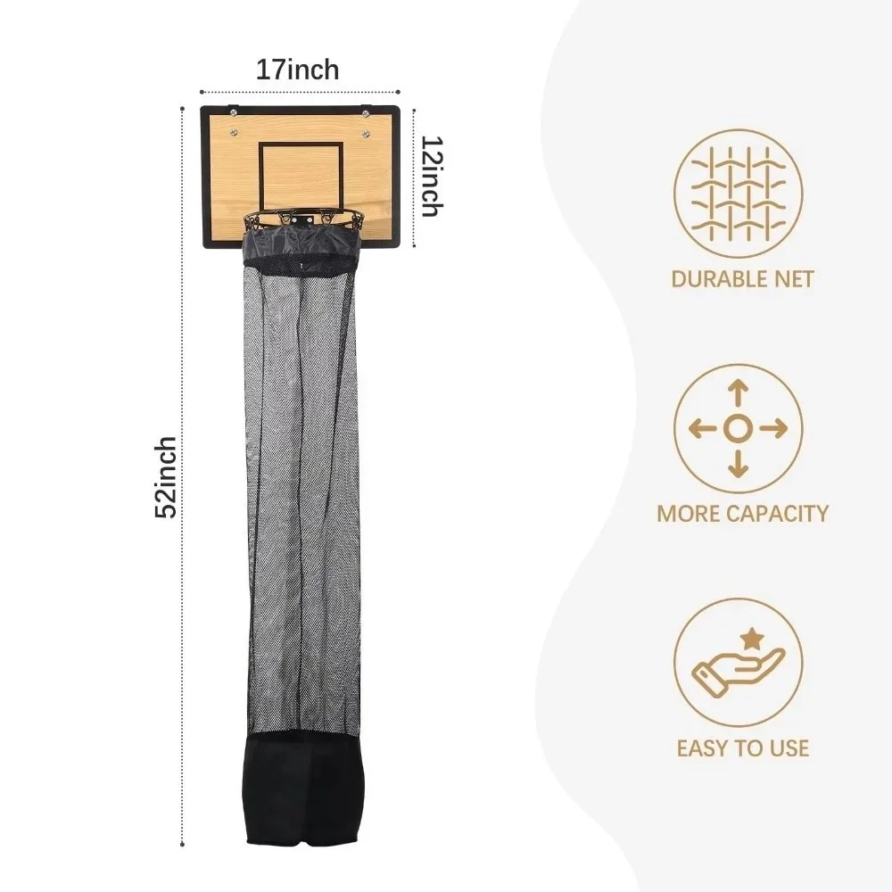 Basketball Style Laundry Basket Over Door Easy Assemble Clothing Hamper Bag Quick Setups Space Saving Laundry Hamper