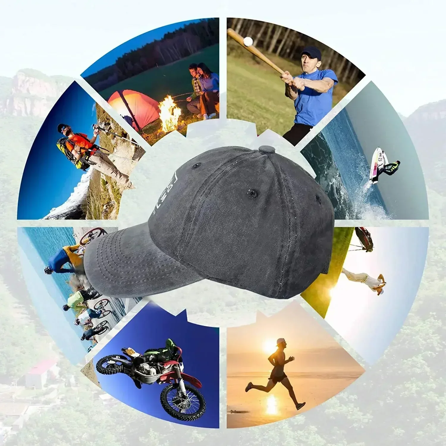 ロックンロール スケルトンハンド キャスケット ベースボールキャップ メンズ レディース 調節可能 ヴィンテージ ウォッシュドコットン デニム クラシックキャップ ダッドハット