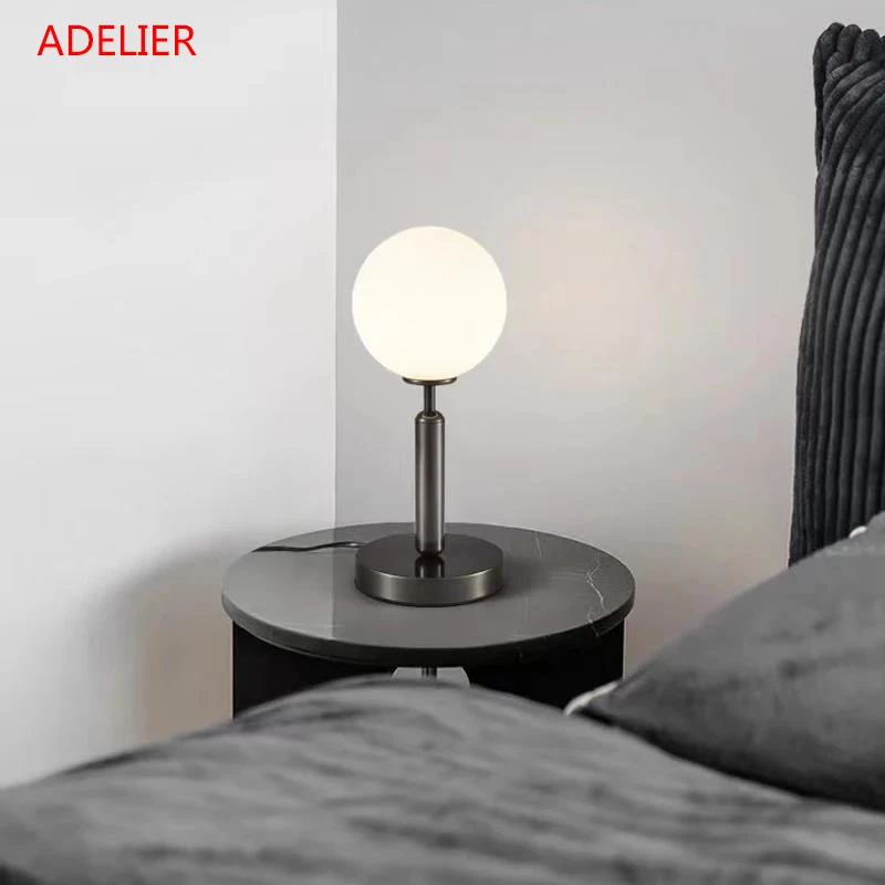 Glass Ball Table Lamp Luxurious Living Room Office Bedroom Bedside Light Night Postmodern Reading Lamp Home Decorative