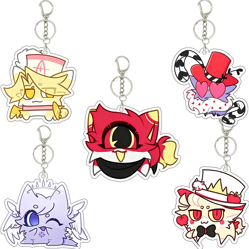 

Vaggie Alastor Husk Hazbin Hotel Acrylic Q Version Expression Kitten Keychain Bag Pendant Versatile Accessories Birthday Gift