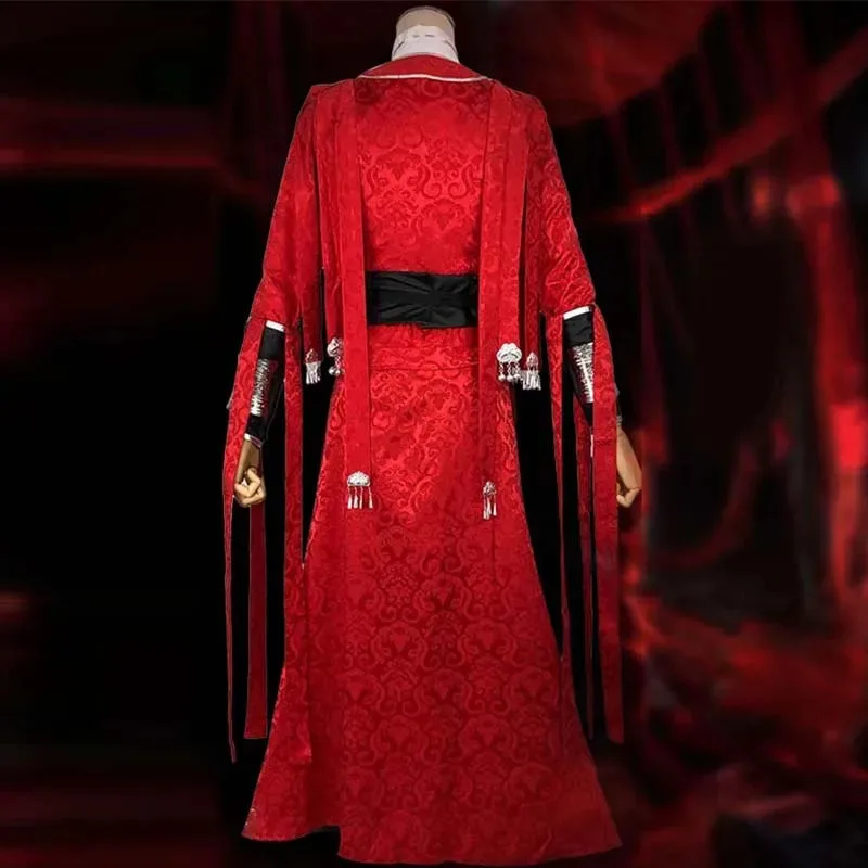 Disfraz de Cosplay de Hua Cheng, bendición oficial del cielo, Tian Guan Ci Fu Hanfu, trajes de San Lang Huacheng con máscara para los ojos, protector de muñeca