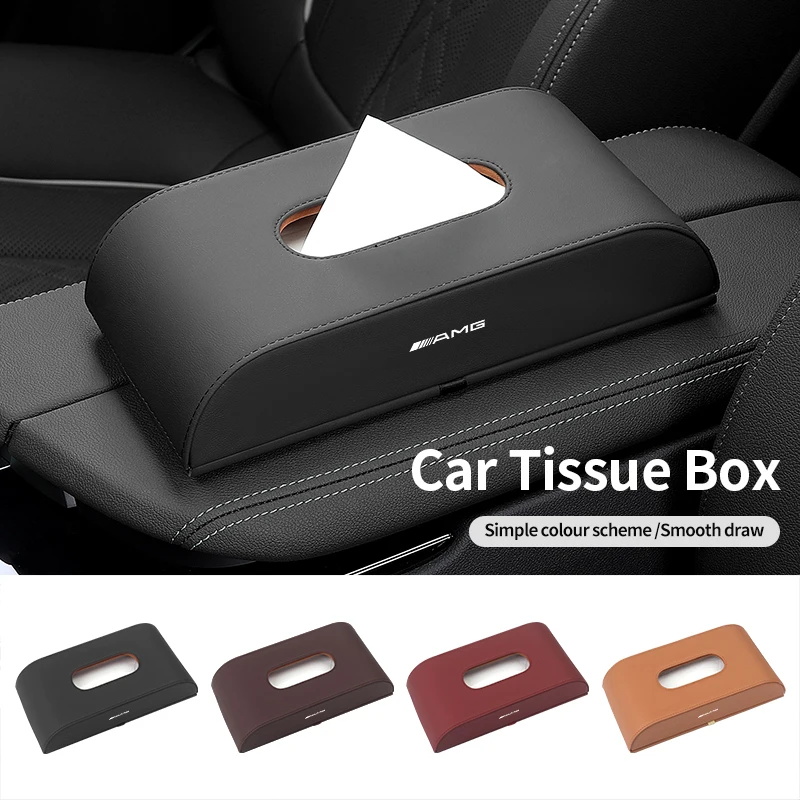 Car Leather Tissue Box Napkin Storage Bag For Mercedes Benz AMG W205 W203 W204 W211 W212 W213 W201 W210 W124 W126 W140 W168 W169