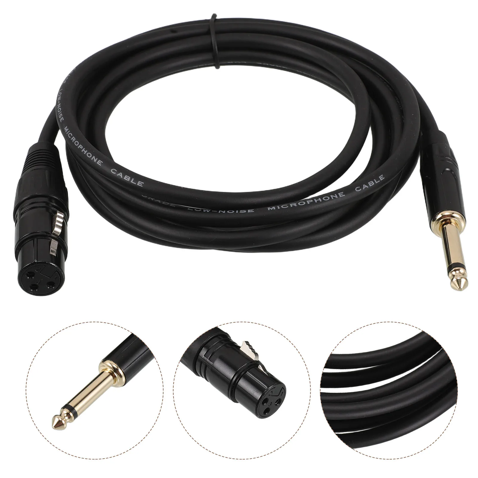 

Easy To Use Adapter And Audio Cable Converter Female To 6.35mm Jack Connector For Versatile Microphone Applications