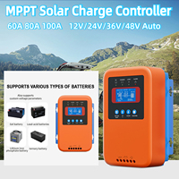 MPPT Solar Controller Battery PV Intelligent Charging Load 60/80/100A Control Voltage DC Output Set Total Power 12V/24V/36V/48V