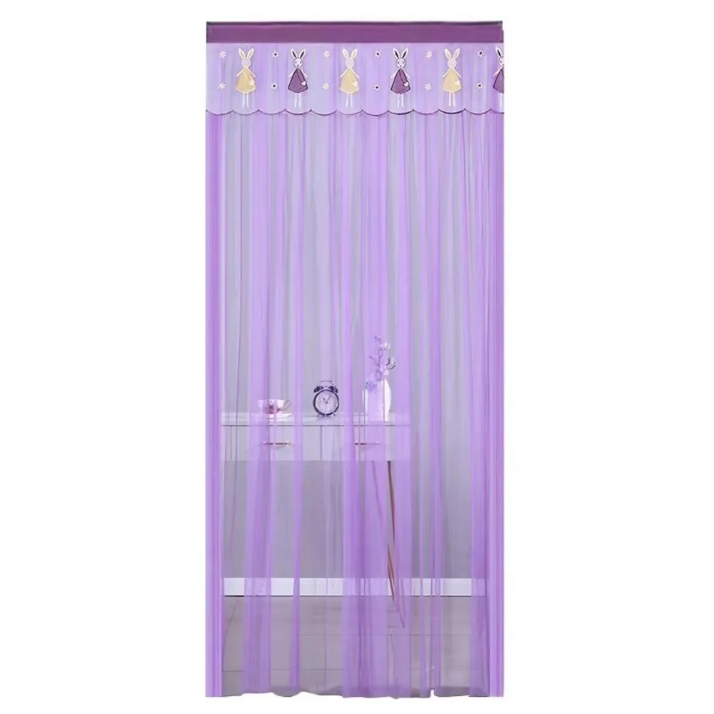 100x200cm Screen Door Curtain Yarn Anti Insect Ventilation Door Curtain Self-adhesive Automatic Closing Lace Embroidery Curtain
