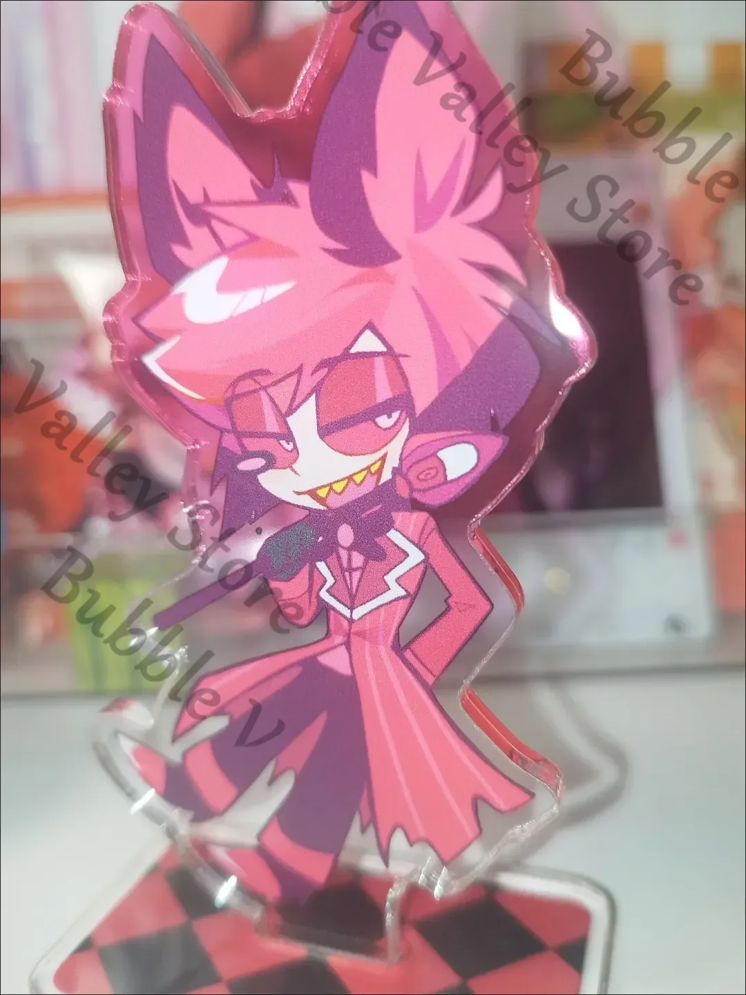 Anime Hazbin Hotel Alastor Cosplay Cartoon Acrylic Colourful Standing Sign Figure Stand  Keychain Keyring Pendant Gift