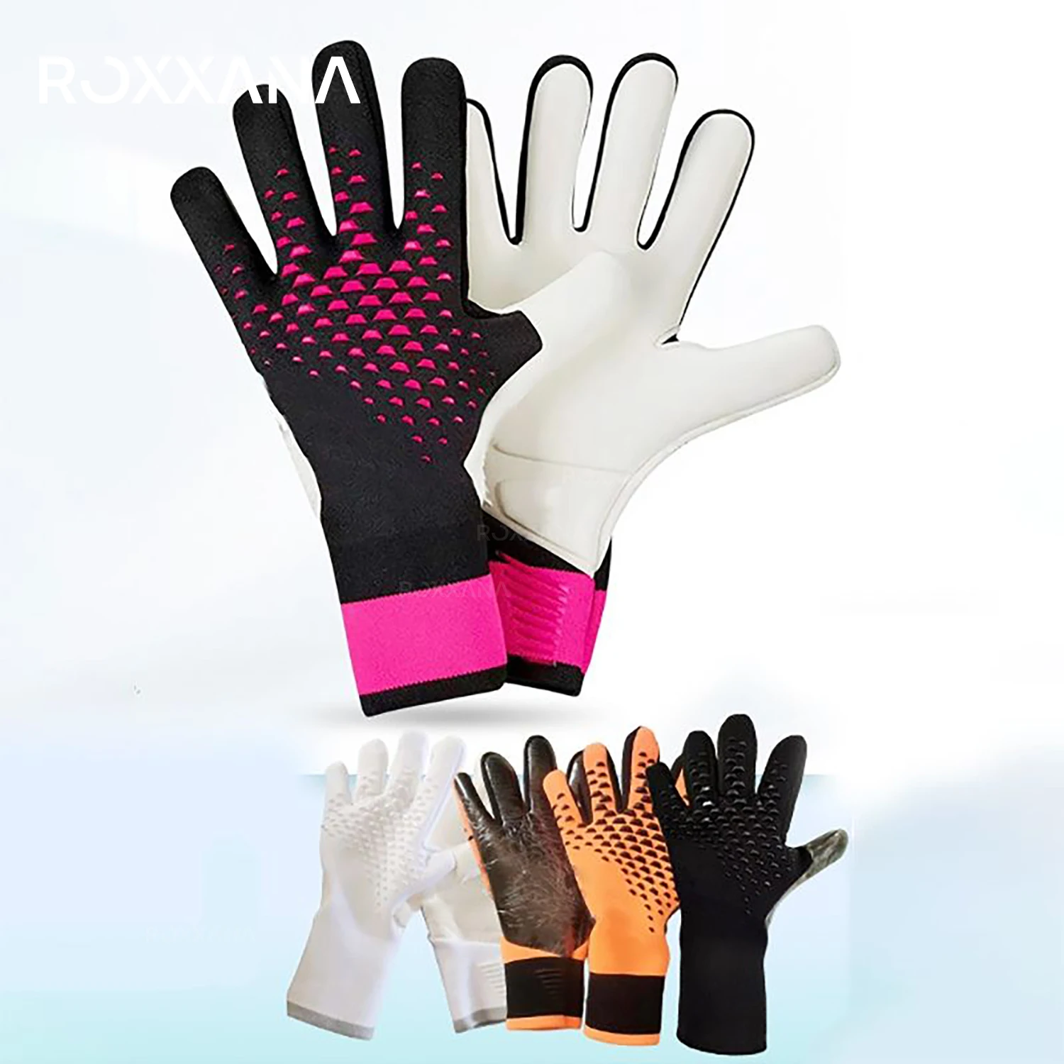 

ROXXANA Professional Soccer Goalkeeper Gloves for Training Matches with Latex Palm Grip Finger Support Breathable Comfortable