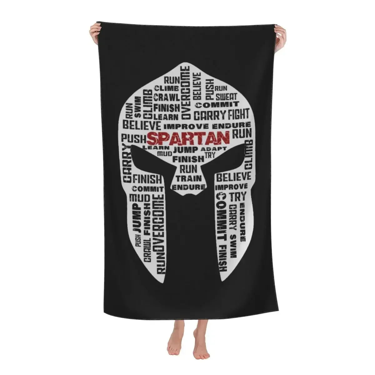 Custom Spartan Race Helmet Beach Towel Quick Drying Sparta Spirit Super Soft Microfiber Shower Sauna Towels