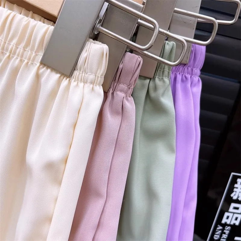 Girls summer pants bow medium children bloomers little girl children casual solid color loose anti-mosquito pants tide