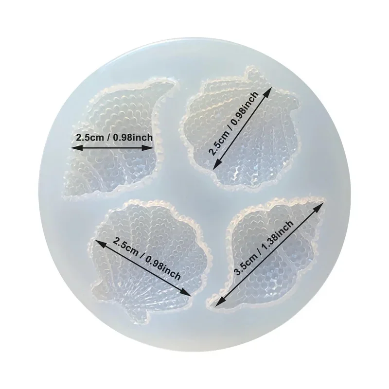 Facettenreiche Shell Conch Spiegel Epoxy Silikon Schleif Simulation Shell Handwerk Dekoration Form Schokolade Kuchen Backen Werkzeug 1PC – Detail 1