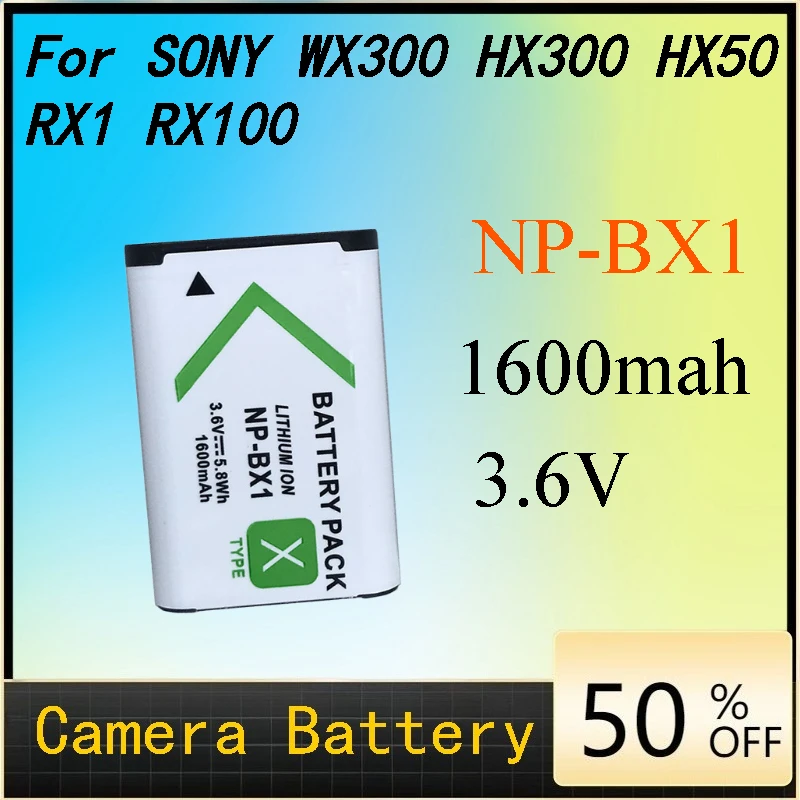 

For SONY NP-BX1 1600mah Battery for Cameras WX300 HX300 HX50 RX1 RX100 Rechargeable Battery