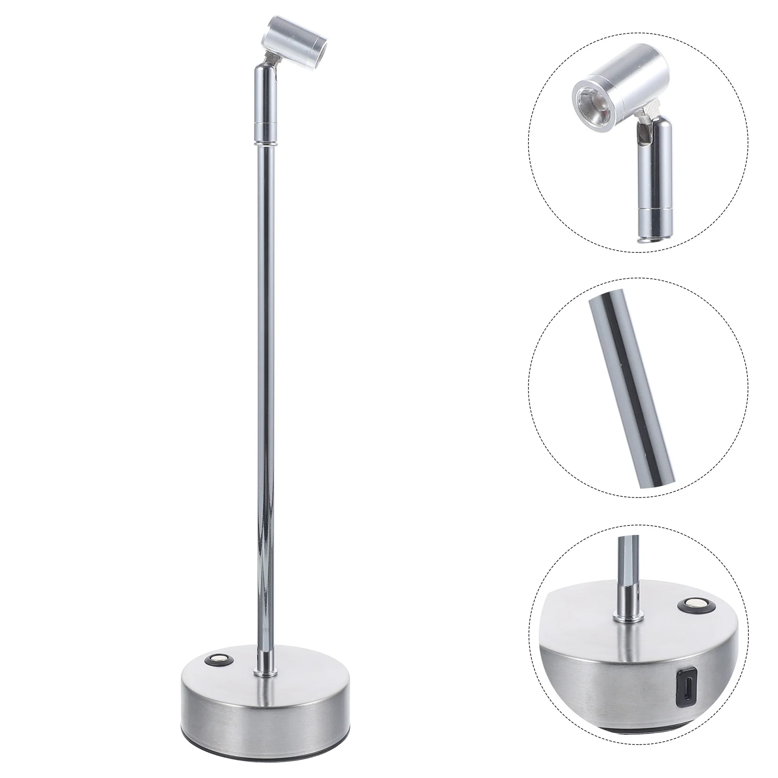 1 قطعة LED الأضواء منضدية قابلة للشحن ضوء الفضة قابل للتعديل بار مطعم جو مصباح الجدول ضوء الأضواء مصباح