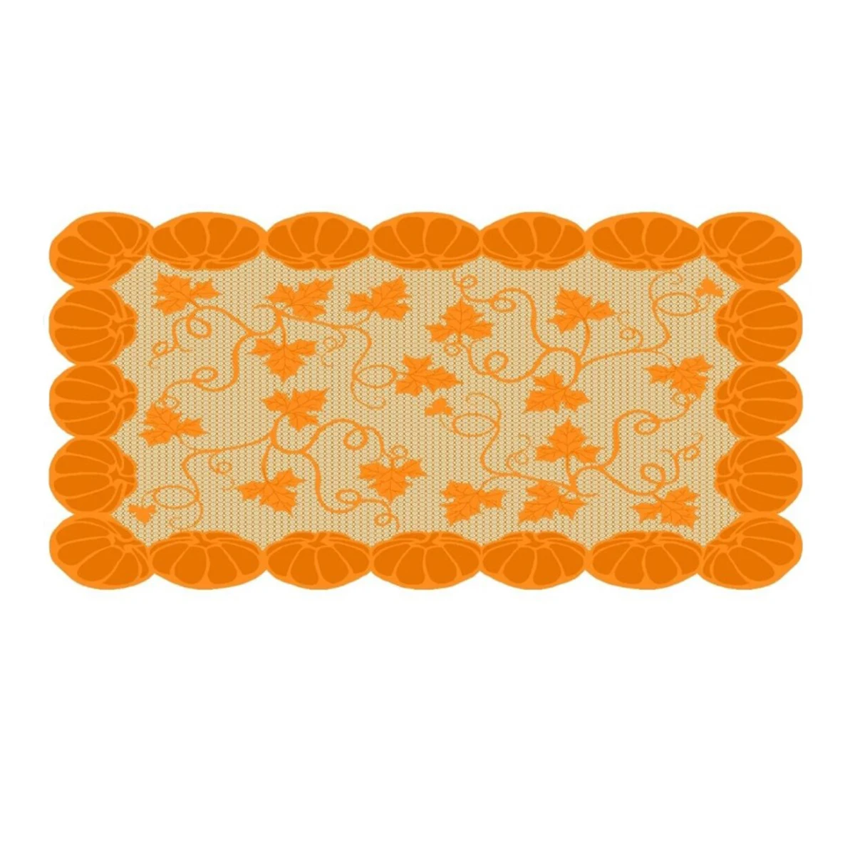 

152X213Cm Pumpkin Maple Leaves Lace Tablecloth Orange Autumn Holiday Party Decor Table Cover For Thanksgiving Halloween Home