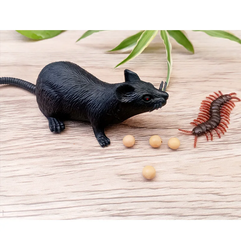 PVC Plastic Simulated Mouse for Home Decor, Simulated Rat, White, Black, Rat, Model, Halloween Toys, 3Pc Set
