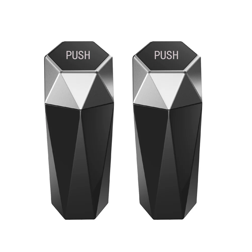 

Car Trash Can Mini Bin Simple Stylish Durable Plastic Airtight Cover Center Control Garbage Bin Vehicle Trash Accessories Small