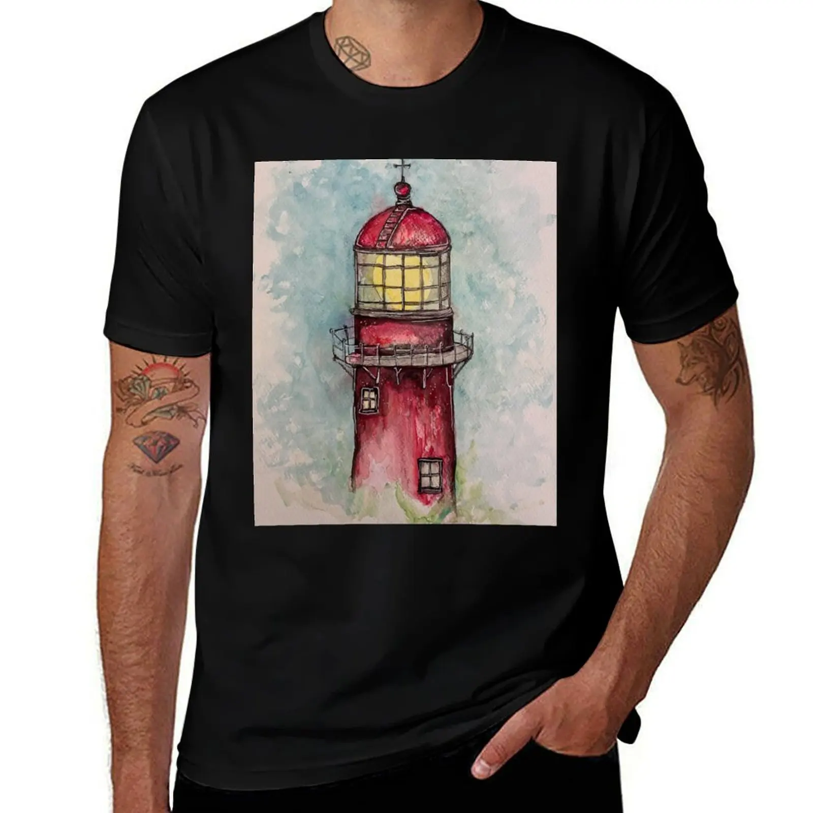 Camiseta Oceanfront Yoga Gallien Krueger aSerenity, camisetas de aflicción, camisetas personalizadas de archivo azul para hombres