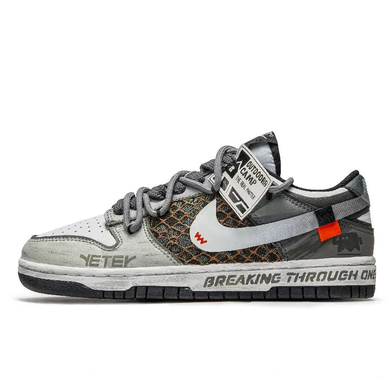 

[На заказ A Wonderulous Journey] Женские туфли для скейтборда Nike Dunk с низким берцем, серые, белые, зеленые