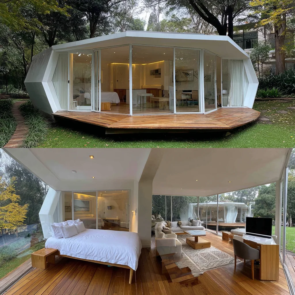 ti-Dream Home Luxury Modern Prefabricated Villa 1 Bed 1 Bath Customized Light Steel Container Houses Waterproof Supermarket%
