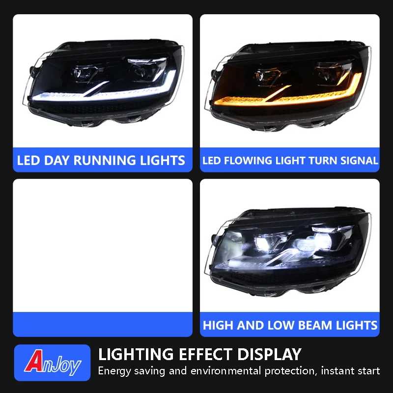 2 PCS Car For VW Multivan T5 T6 Headlight 2014-2019 Head lamp LED DRL Turn Signal High Beam Projector Lens Accessories