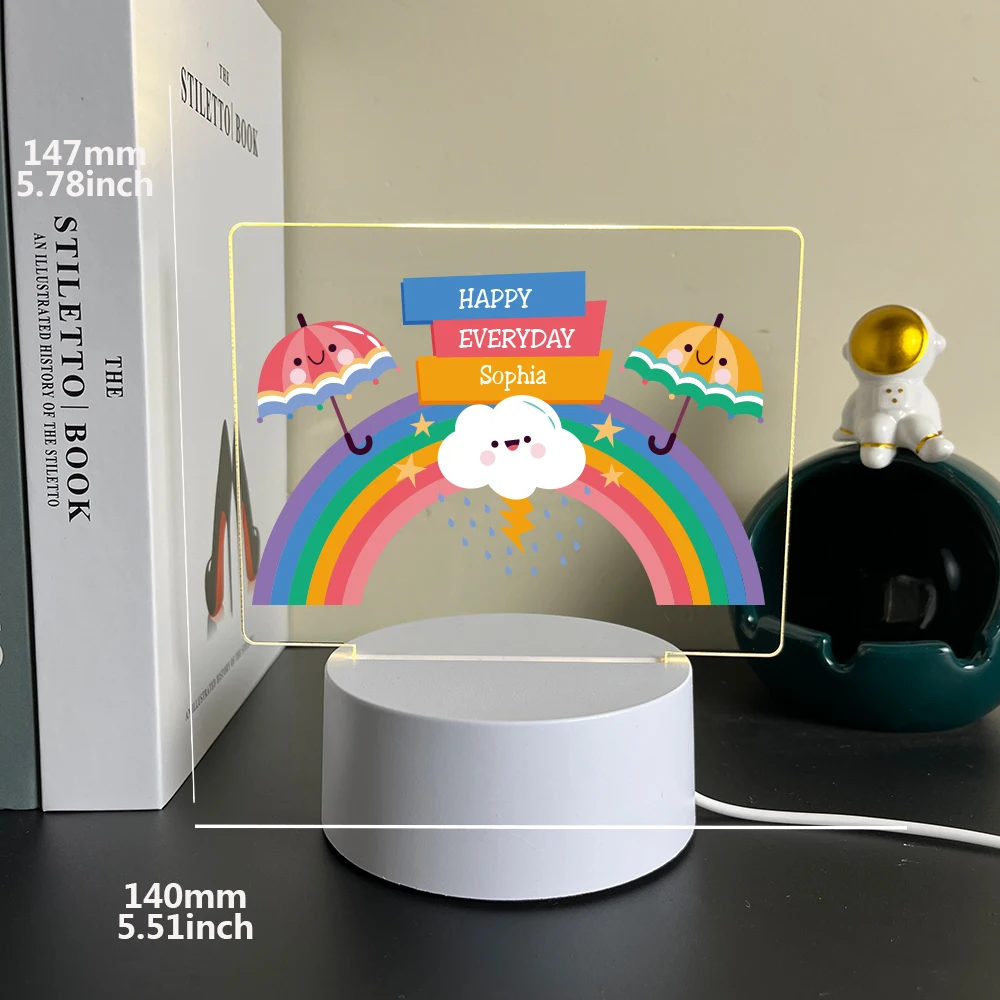 3D Visual Night Light Rainbow Pattern Warm Light USB Desk Lamp Living Room Dining Table Decor Home Birthday Gift for Friends and
