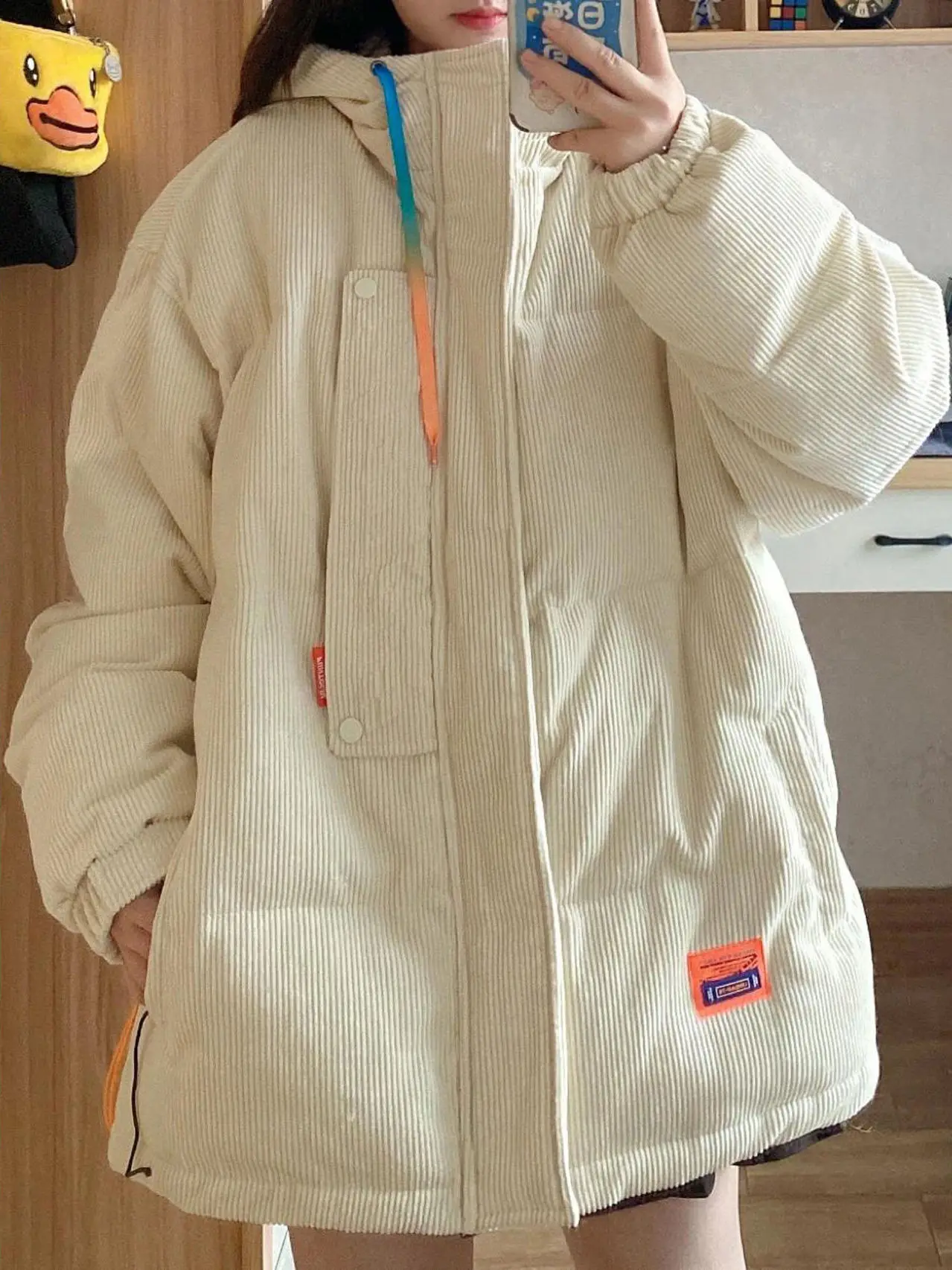 

Thiened Corduroy Hooded Cotton Jaet Men's Winter Warm Casual Sle Coat Large Size 300 Pou Youth Faion Basic Sle