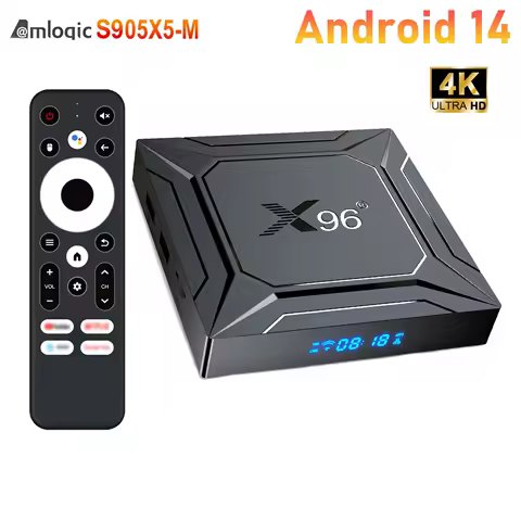 X96 M200 Android14 TV Box Amlogic S905X5M Android TV Box Quad Core Support AI-SR AV1 1000M Lan Wifi6 Ultra HD 4K Set Top Box