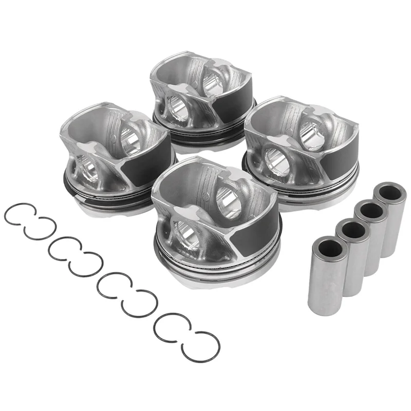 

ABOK-Pistons&Rings Set CR 11:1/Φ84mm/Φ22mm Part Number:11258606461,11257594453,11257640168 Silver For BMW 2.0T 220IM 320I 420I 4