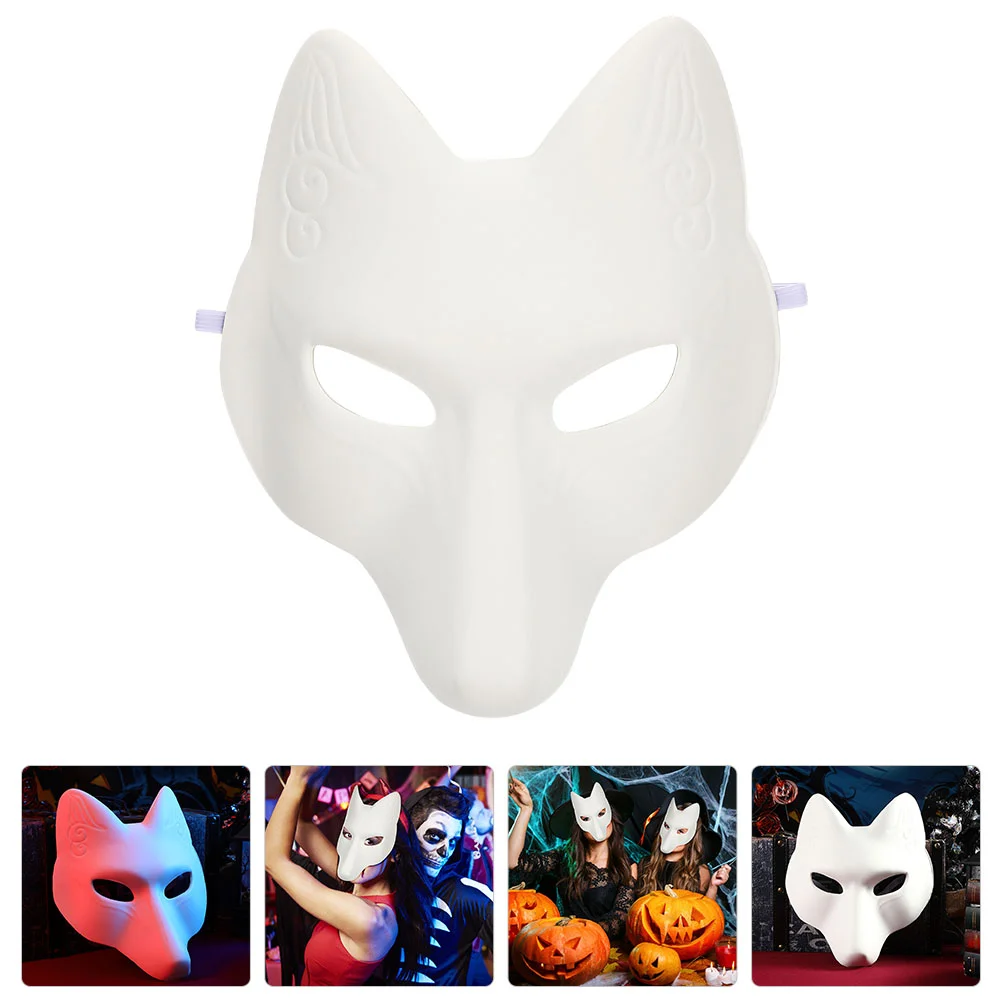 

Masks for DIY Halloween Costumes Masquerade Unpainted Paintable Supplies Clothing Blank Animal Face Cartoon Party Fox