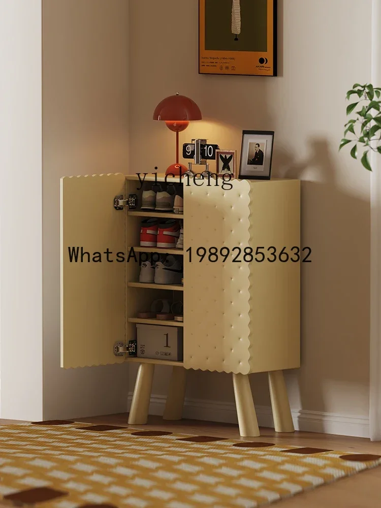 X9  cream wind biscuits shoe cabinet household entrance entrance shoe storage cabinet large capacity storage cabinet