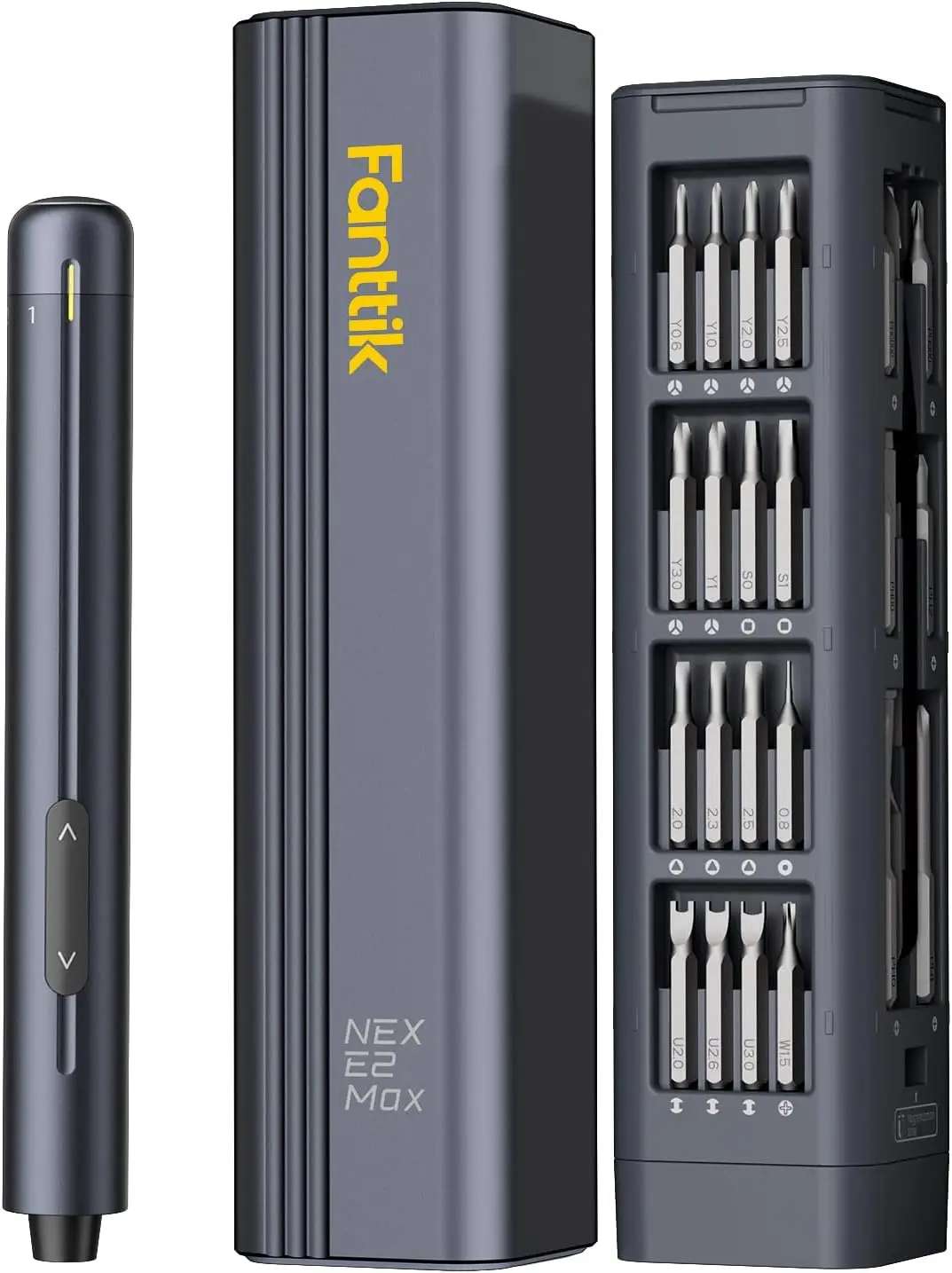 

Mini Electric Screwdriver Cordless, 0.4N.m Torque, 50 Magnetic Bits, Hex Storage for Electronics Repair