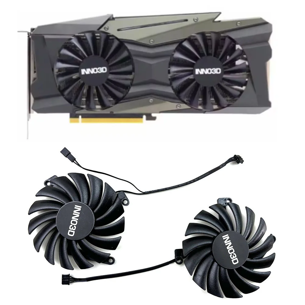 

NEW CF-12910S RTX 3060 TI、3070 Twin X2 GPU Fan，For INNO3D RTX 3060 TI、RTX 3070、RTX 3080 Twin X2 OC LHR Video card cooling fan