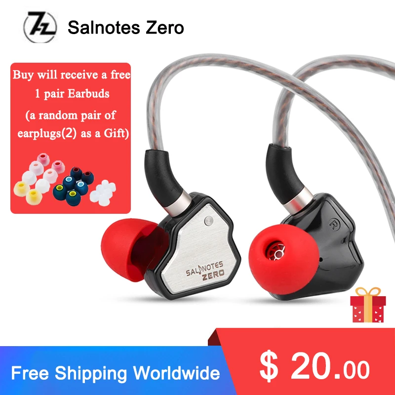 7Hz Salnotes Zero HiFi 10mm Dynamic Driver In Ear Earphone IEM Metal Composite Diaphragm N52 Magnet