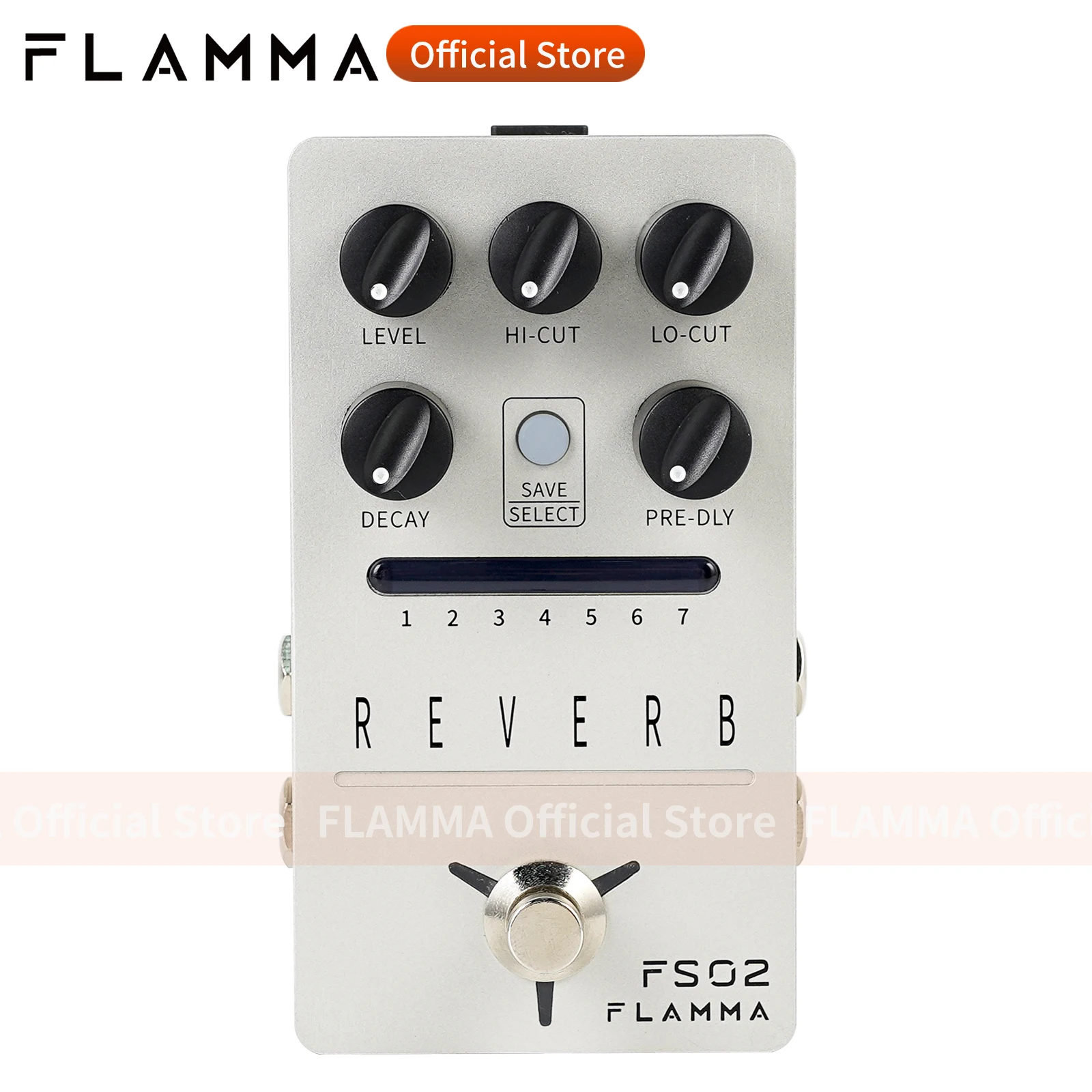 FLAMMA FS02 Reverb Pedal Reverb Stereo Electric Guitar Effects Pedal with Spring Reverb True Bypass Storable Preset Trail On