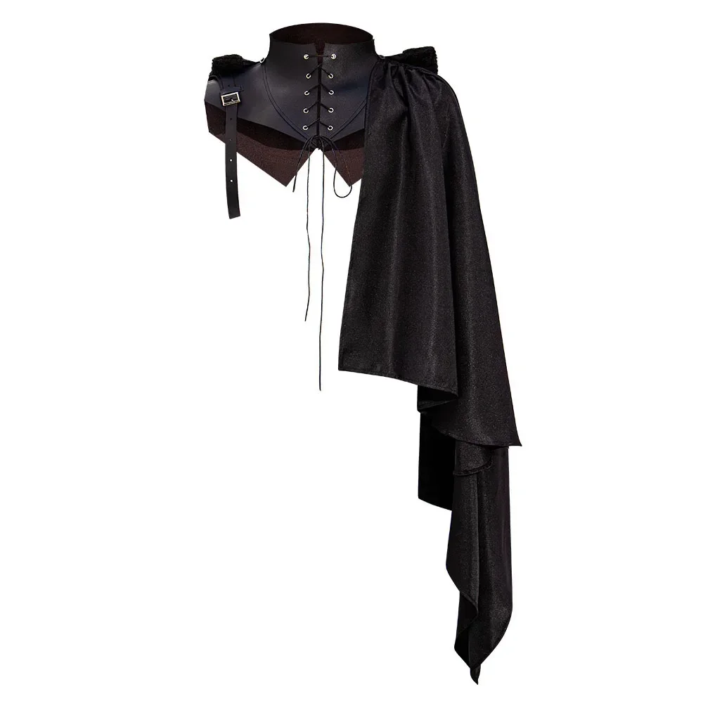 Cape de oral alier Gothique Médiéval pour Homme, Costume Cosplay Assassin 7.5 ate, Châle Viking, SteamPunk, Capuche Everak, Noir