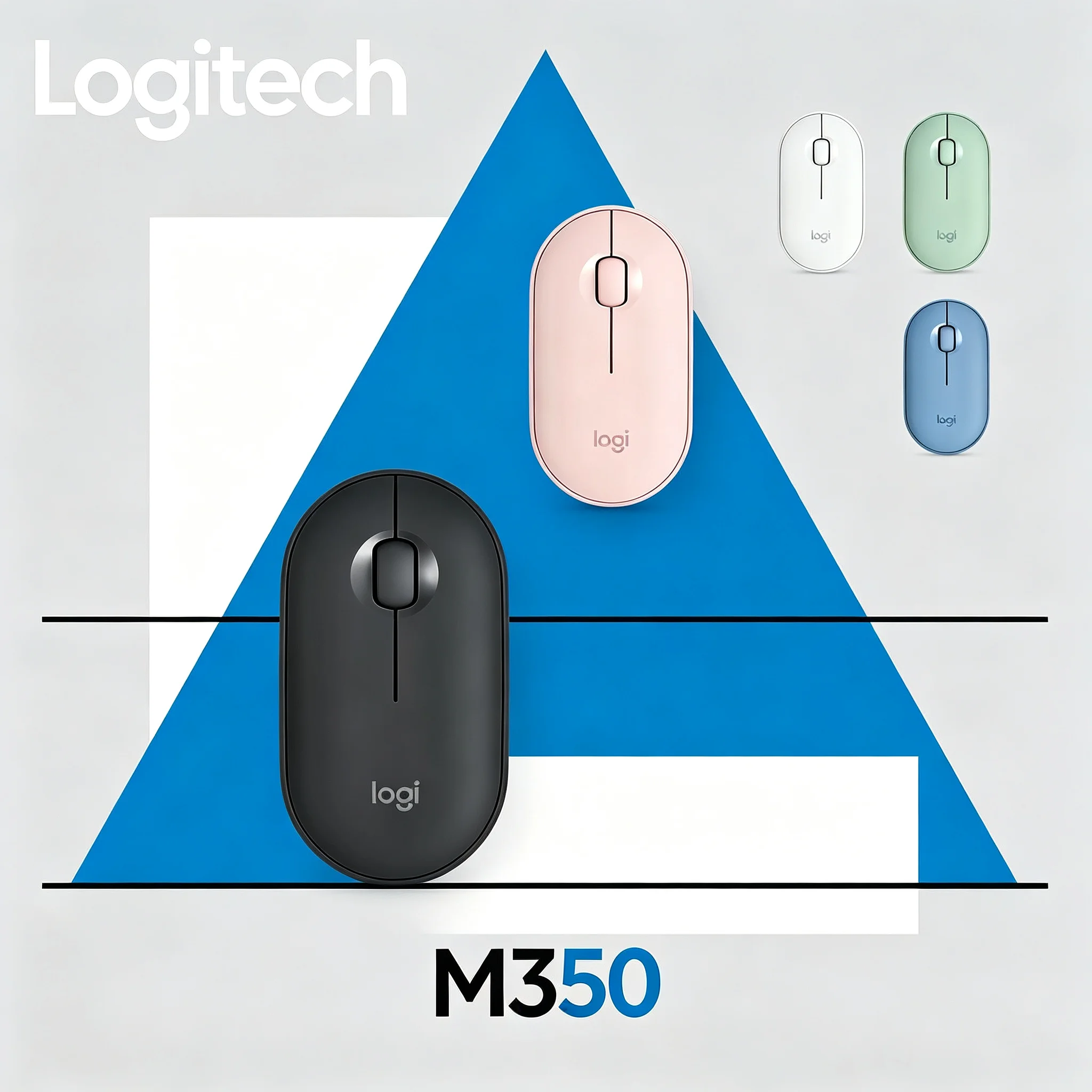 Logitech Pebble M350 Dual Mode Wireless Mouse Silent Click Lightweight Pebble Mice For Travel